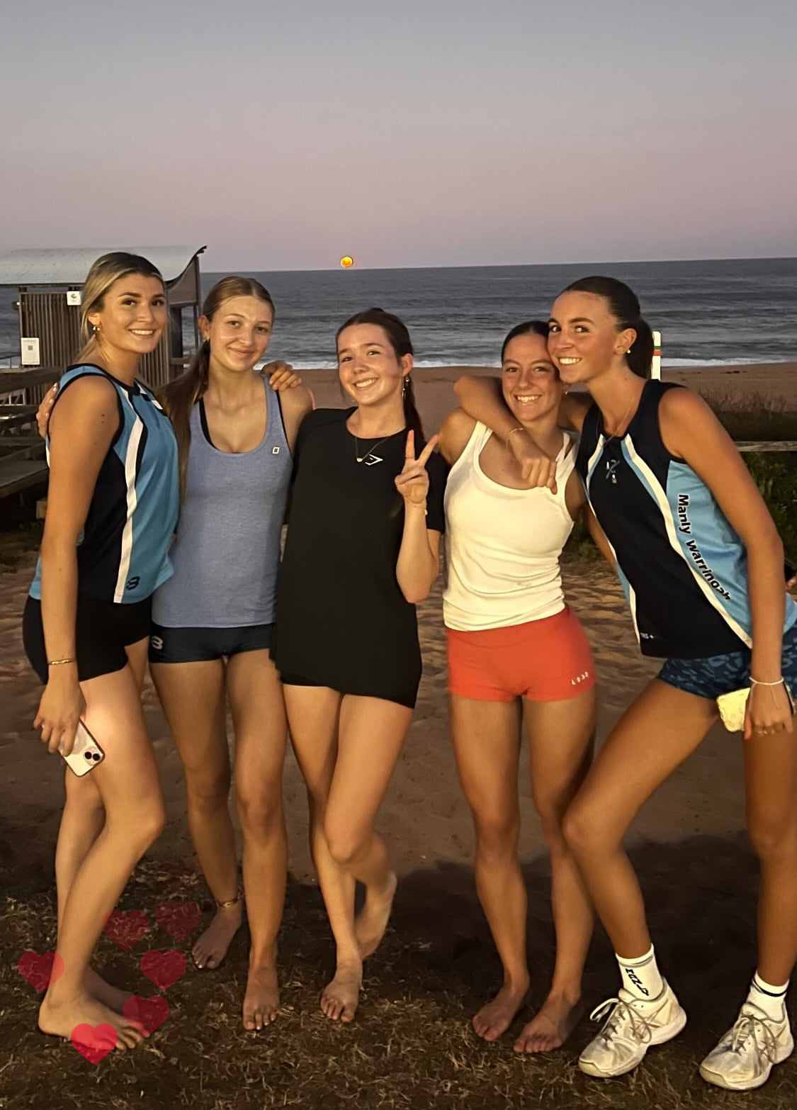 Group of young SportSpeed athletes together at Narrabeen